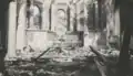 Gezicht op het interieur van de St. Petruskerk aan de Langebrug, na de brand van 25 juli 1933.