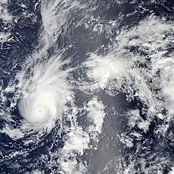 Foto of weerkaart van orkaan