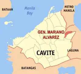 Kaart van General Mariano Alvarez