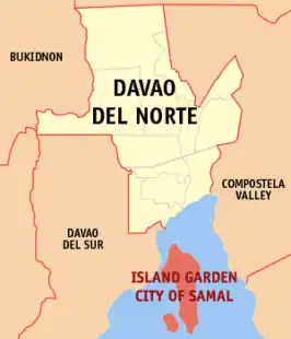 Kaart van Island Garden City of Samal