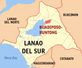 Kaart van Buadiposo-Buntong
