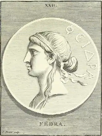 Gravure van Phaedra, 1737