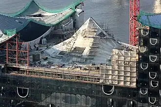 Dak van de Elbphilharmonie in aanbouw