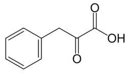 Structuurformule van fenylpyrodruivenzuur