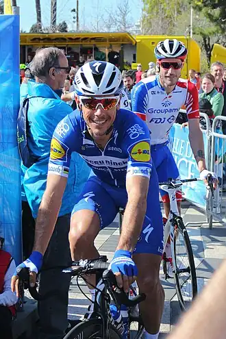 Gilbert voor de start van etappe 7 van Parijs-Nice 2019