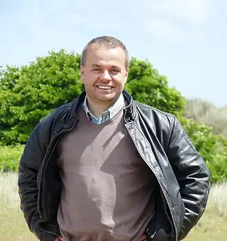 Philippe Jarbinet op Omaha Beach in 2011