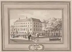 Vijzelgracht 2A, gezien vanaf de Vijzelstraat bij de brug over de Prinsengracht, tussen 1750 en 1800