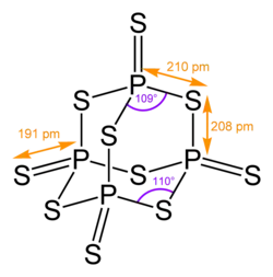 Structuurformule van fosforpentasulfide