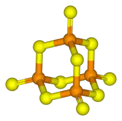 Molecuulmodel van fosforpentasulfide