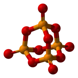 Molecuulmodel van fosforpentoxide