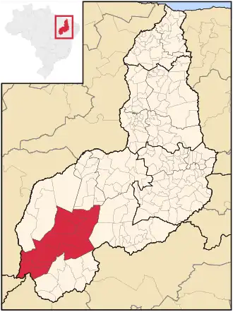 Ligging van de Braziliaanse microregio Alto Médio Gurguéia in Piauí