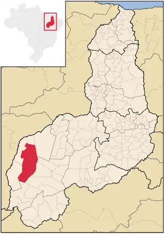 Kaart van Baixa Grande do Ribeiro