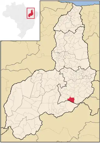 Kaart van Capitão Gervásio Oliveira