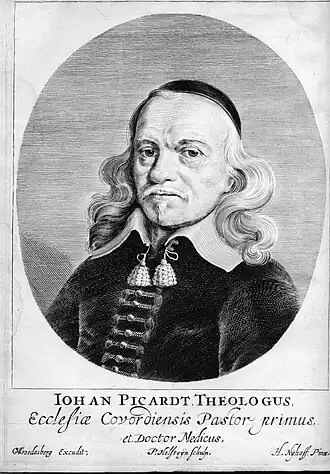 Johan Picardt, gravure uit 1660