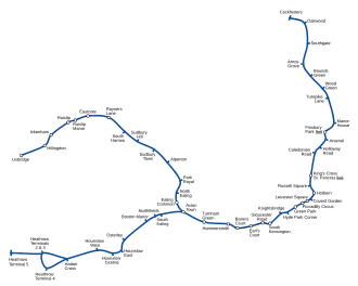 Piccadilly Line op de kaart