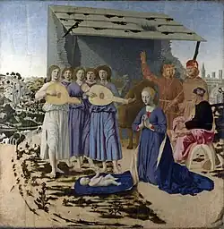 Piero della Francesca, De aanbidding van het Christuskind, ca. 1485, National Gallery, Londen