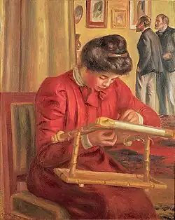 Renoir: Christine Lerolle aan het borduren, 1895