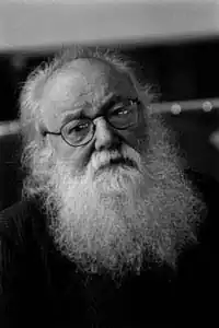 Pierre Restany (portret door Erling Mandelmann, 1998).