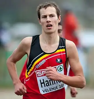 Tijdens de EK veldlopen in 2011