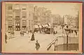 De eerdere brug en het Koningsplein in 1888