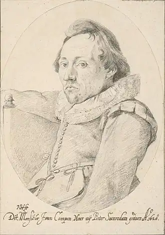 Jacob van Campen, Portret van Saenredam, 1628, British Museum, Londen