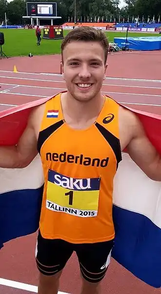 Pieter Braun viert zijn tienkamp-overwinning op de EK U23 van 2015, Tallinn