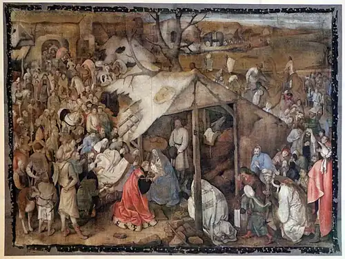 Pieter Bruegel de Oude, Aanbidding der Wijzen, tüchlein, ca. 1564