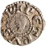 Munt met de beeltenis van graaf Peter I van Savoye.