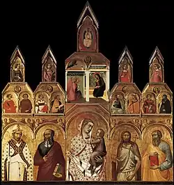Pietro Lorenzetti, Polyptiek met Madonna en heiligen, 1320, Santa Maria della Pieve, Arezzo