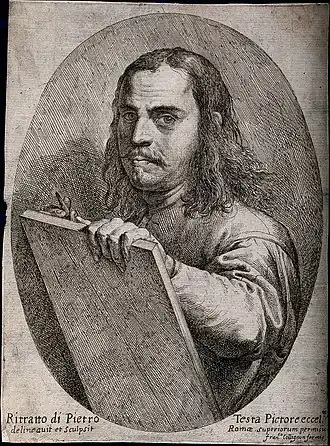 Gravure naar een zelfportret, ca. 1687, Academia Carrara, Bergamo