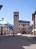 Centraal plein in Pieve di Cadore