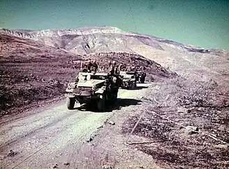 Israëlische troepen in de Golanhoogten in 1967.