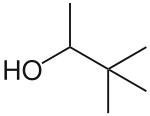 Structuurformule van 3,3-dimethylbutan-2-ol