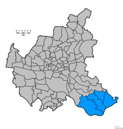 Ligging Vierlande binnen Hamburg