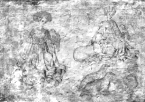 Twee vrouwen met valken en een windhond, twee kwartels en ruiter, ca. 1420, pen en zilverstift op perkament, 18,4&nbsp;×&nbsp;25,7, Albertina (Wenen), inv. 16