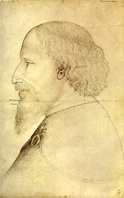 Mannenhoofd in profiel, inv. 2339, ca. 1432-1433, pen en potlood op papier, 33,3&nbsp;×&nbsp;21,1