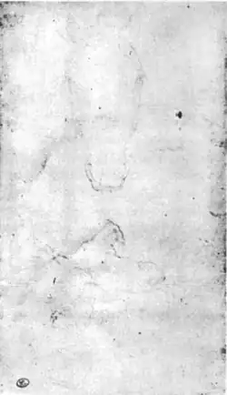 Paardenhoofd, liggende hond, koppen van een mastiff, inv. 2513, zilverstift op perkament, 18,5&nbsp;×&nbsp;11