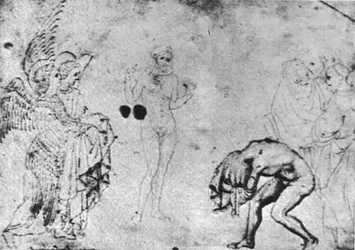 De doop van Christus, ca. 1420-1430, pen en zilverstift op perkament, 18,3&nbsp;×&nbsp;25,9, Louvre (Parijs), inv. 420r