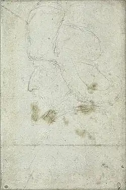 Mannenhoofd in profiel, inv. 2479, ca. 1433, pen en inkt op papier, 30,3&nbsp;×&nbsp;20,8