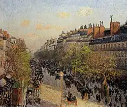 Boulevard Montmartre, bij avond, privécollectie