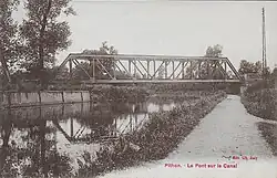 Spoorbrug over het Sommekanaal in 1912