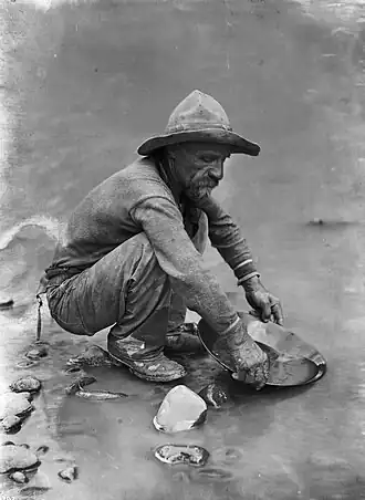 Californische 49-er met een goudpan