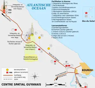 Kaart van Centre Spatial Guyanais