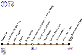 Tramlijn 13 op de kaart