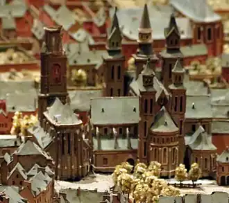 Kerkentweeling op de Maquette van Maastricht uit 1752