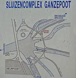 Schema van sluizencomplex Ganzepoot