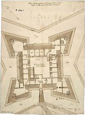 Plattegrond van het Fort van Bernia