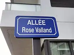 Plaquette Allée Rose Valland, Nantes