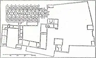 Plattegrond van de Sint-Pieterskazerne, 19e eeuw