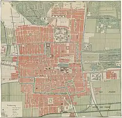 Plattegrond van 's-Gravenhage omtrent 1889. Vervaardiger: Bignell, J.C.
